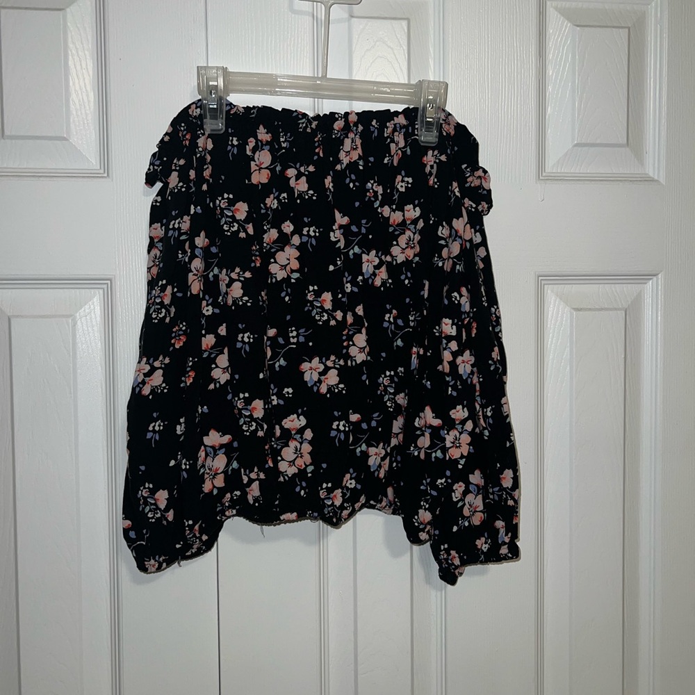 Floral Black Blouse
